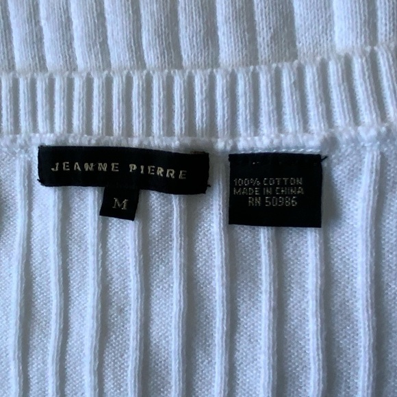 Jeanne Pierre Short Sleeve Cotton Sweater M - Picture 4 of 6